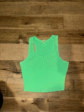 Women’s Green Ribbed Tank Top - (Bozzolo)